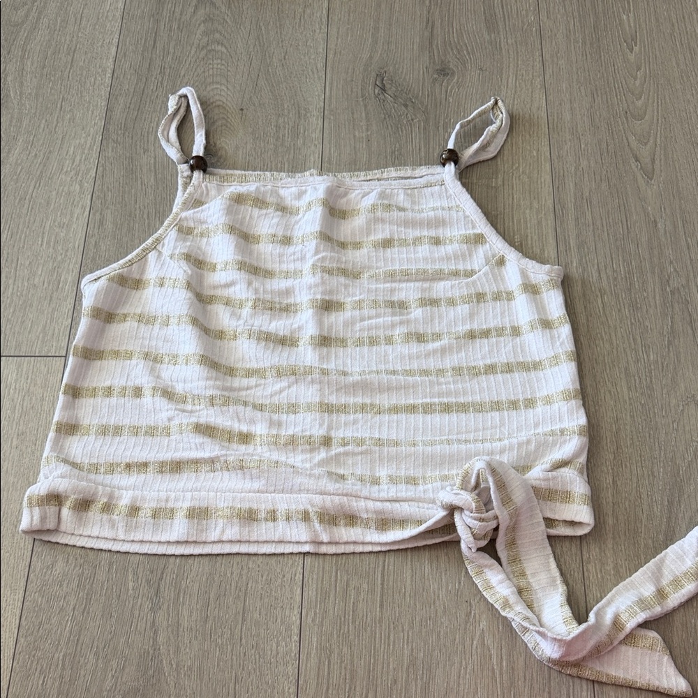 Striped Beige and White Women's Top
